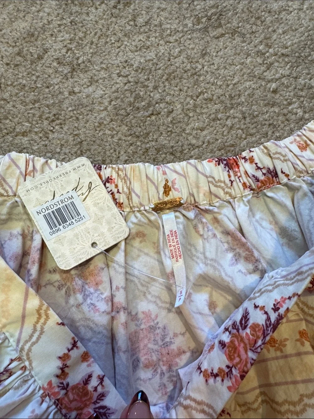 Free People - Floral Cream Skirt